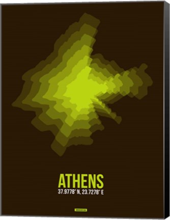 Framed Athens Radiant Map 1 Print