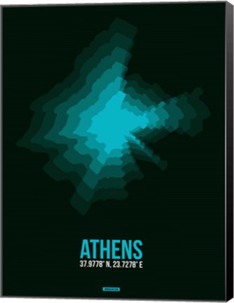 Framed Athens Radiant Map 2 Print