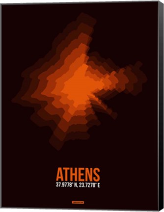 Framed Athens Radiant Map 3 Print