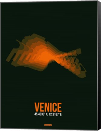 Framed Venice Radiant Map 2 Print