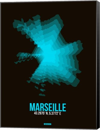 Framed Marseille Radiant Map 2 Print