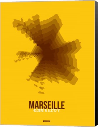 Framed Marseille Radiant Map 3 Print