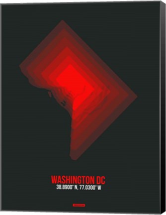 Framed Washington DC Radiant Map 1 Print