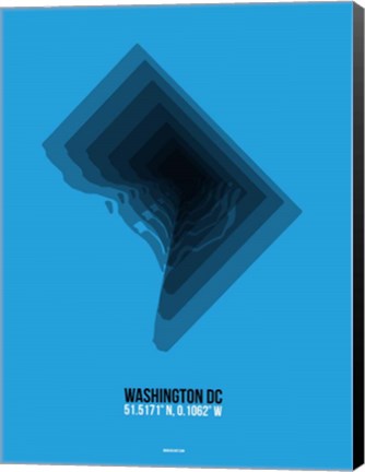 Framed Washington DC Radiant Map 2 Print