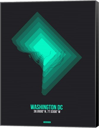 Framed Washington DC Radiant Map 3 Print