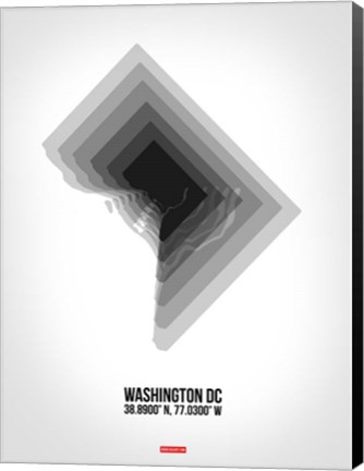 Framed Washington DC Radiant Map 5 Print