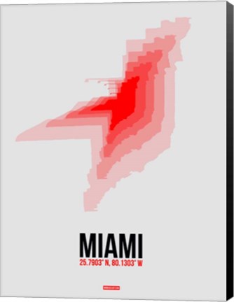 Framed Miami Radiant Map 1 Print