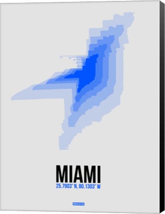 Framed Miami Radiant Map 2 Print