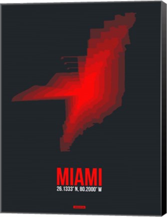 Framed Miami Radiant Map 3 Print