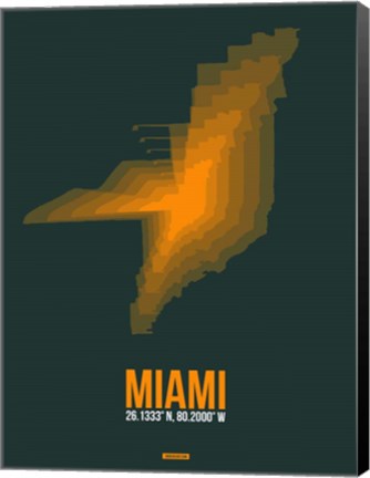 Framed Miami Radiant Map 4 Print