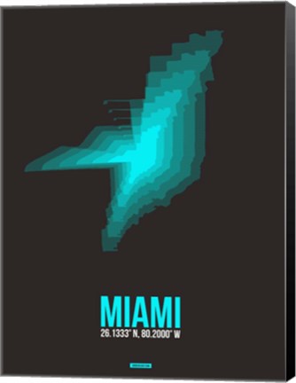 Framed Miami Radiant Map 5 Print