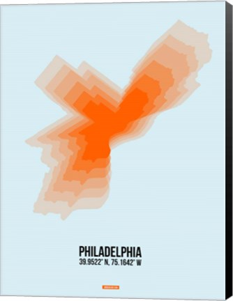 Framed Philadelphia Radiant Map 1 Print