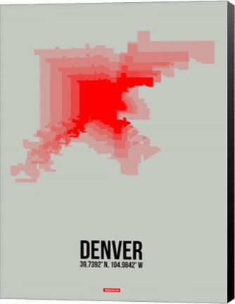 Framed Denver Radiant Map 1 Print