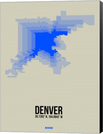 Framed Denver Radiant Map 2 Print