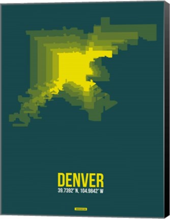 Framed Denver Radiant Map 3 Print