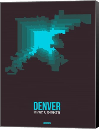 Framed Denver Radiant Map 4 Print