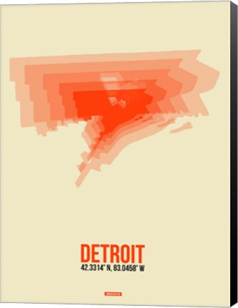 Framed Detroit Radiant Map 2 Print