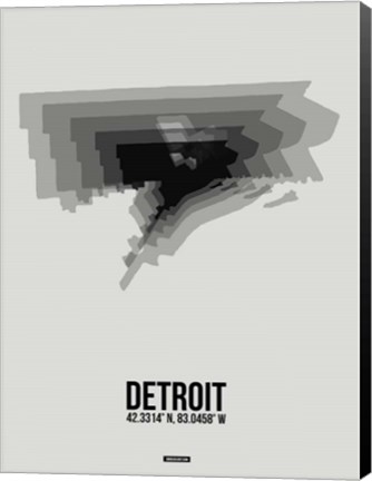 Framed Detroit Radiant Map 5 Print