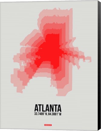 Framed Atlanta Radiant Map 1 Print