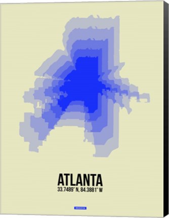 Framed Atlanta Radiant Map 2 Print