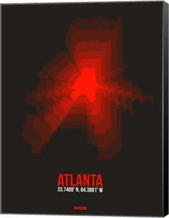 Framed Atlanta Radiant Map 3 Print