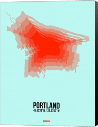 Framed Portland Radiant Map 1 Print