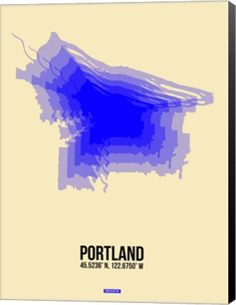 Framed Portland Radiant Map 2 Print