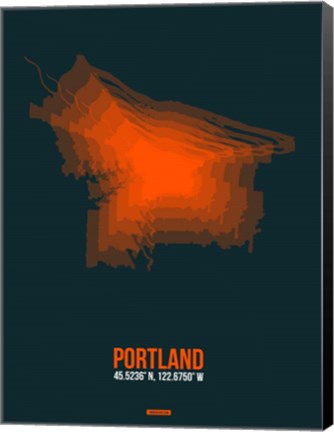 Framed Portland Radiant Map 3 Print