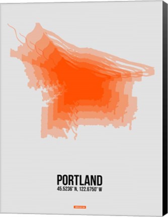 Framed Portland Radiant Map 5 Print