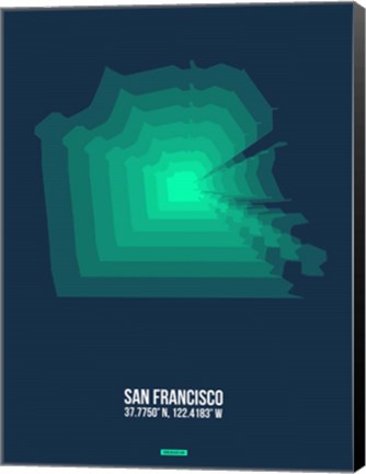 Framed San Francisco Radiant Map 2 Print