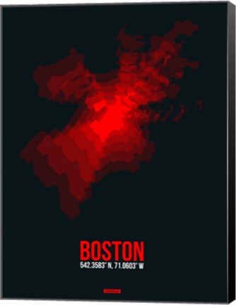 Framed Boston Radiant Map 1 Print