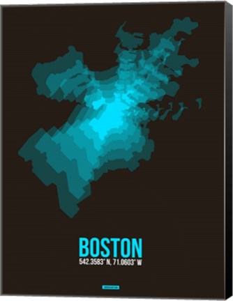 Framed Boston Radiant Map 2 Print