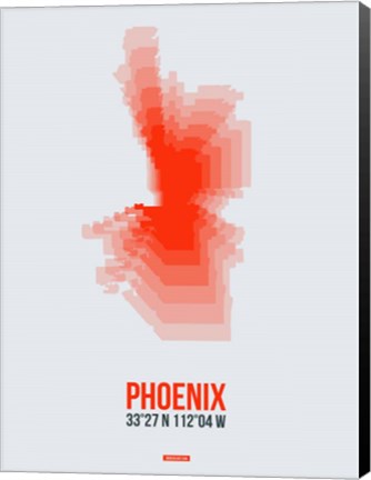 Framed Phoenix Radiant Map 4 Print