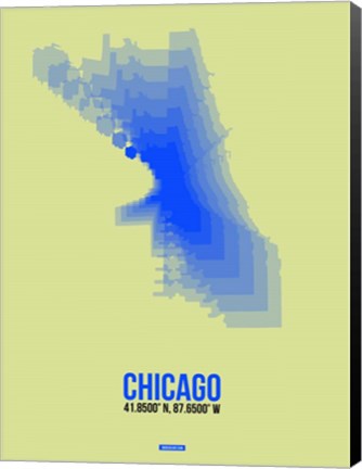 Framed Chicago Radiant Map 1 Print