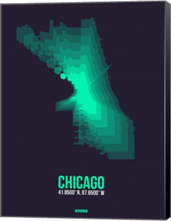 Framed Chicago Radiant Map 2 Print