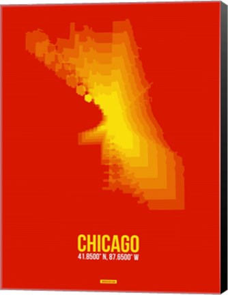 Framed Chicago Radiant Map 3 Print