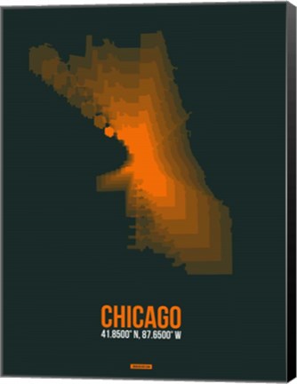 Framed Chicago Radiant Map 4 Print