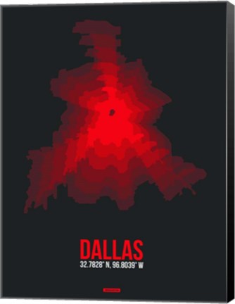 Framed Dallas Radiant Map 3 Print