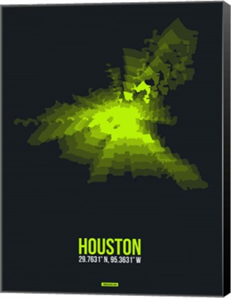 Framed Houston Radiant Map 3 Print