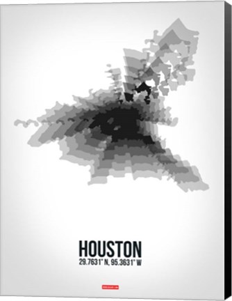 Framed Houston Radiant Map 4 Print