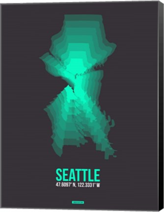 Framed Seattle Radiant Map 1 Print