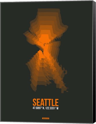 Framed Seattle Radiant Map 3 Print