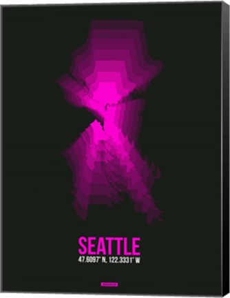 Framed Seattle Radiant Map 4 Print