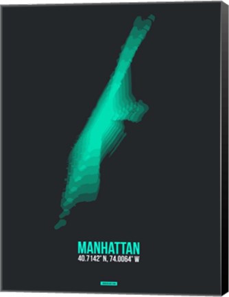 Framed Manhattan Radiant Map 2 Print