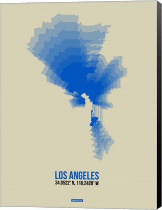 Framed Los Angeles Radiant Map 2 Print
