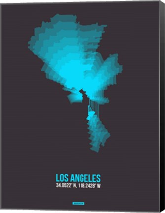 Framed Los Angeles Radiant Map 3 Print