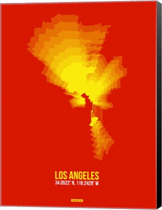 Framed Los Angeles Radiant Map 5 Print