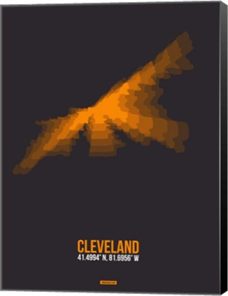 Framed Cleveland Radiant Map 3 Print