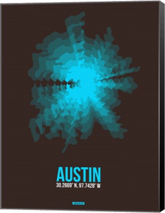 Framed Austin Radiant Map 1 Print