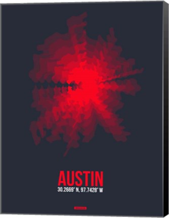 Framed Austin Radiant Map 2 Print